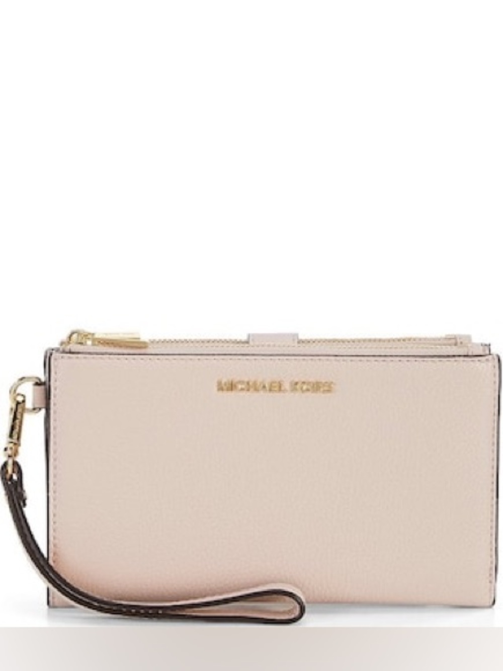 New With Tags! Michael Kors Adele Double Zip Gold Tone Wristlet Wallet Soft Pink